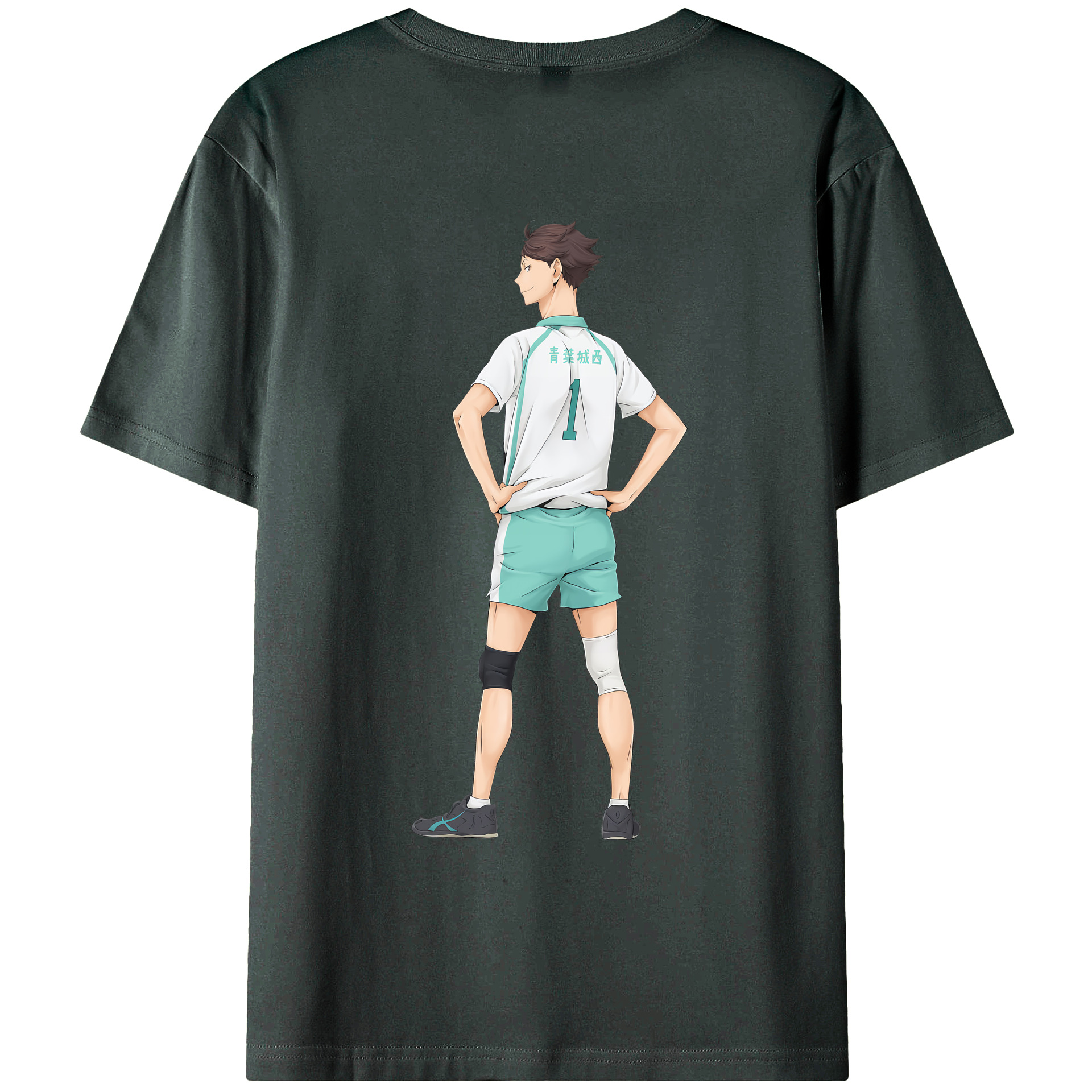 （画像用） ハイキュー!! Haikyu!! 綿100％ メンズ半袖Tシャツ（バックプリント） 通気性